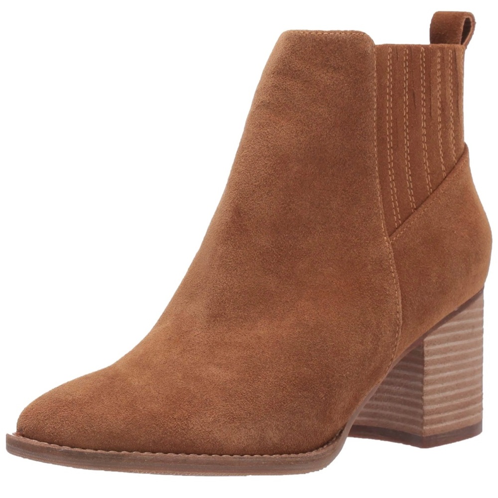 Blondo Noa waterproof ankle boot bootie suede nubuck taupe beige tan